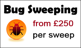Bug Sweeping Cost in Huntingdon